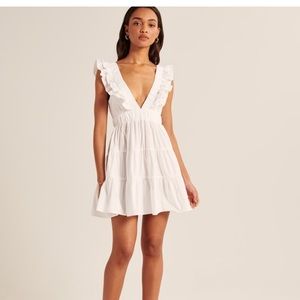 Abercrombie White ruffled mini dress